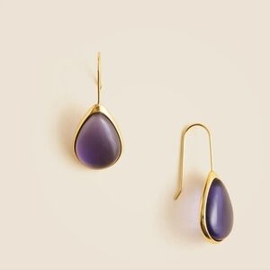 J. Crew Stone Teardrop Earrings (Purple) NWT